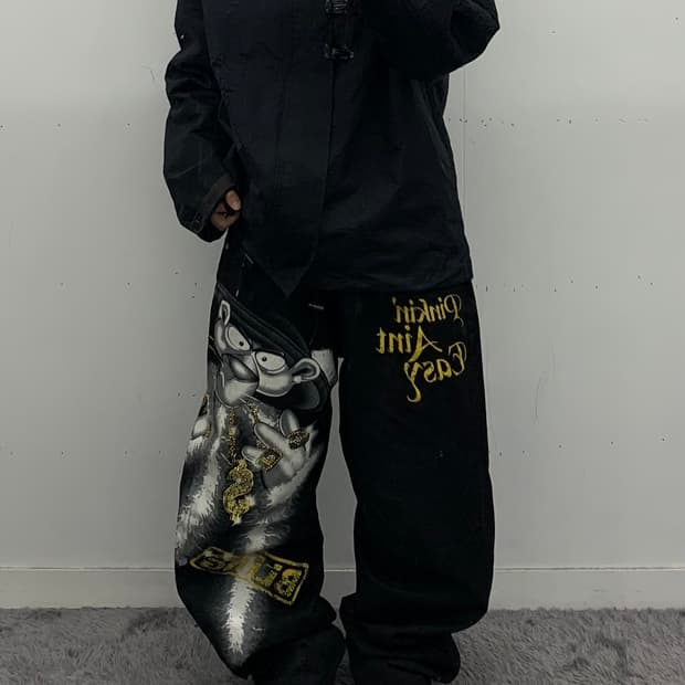 Givemeface  올드스쿨 핑크팬더 힙합팬츠