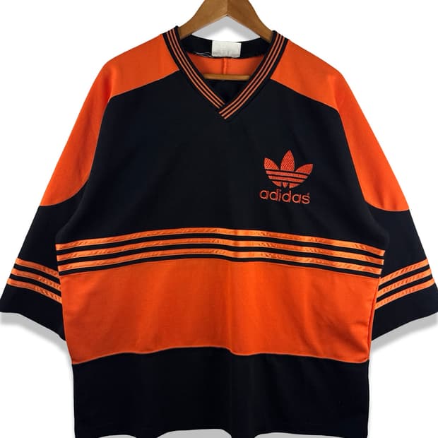 90S 아디다스 올드스쿨 오렌지 블랙 7부 져지4359