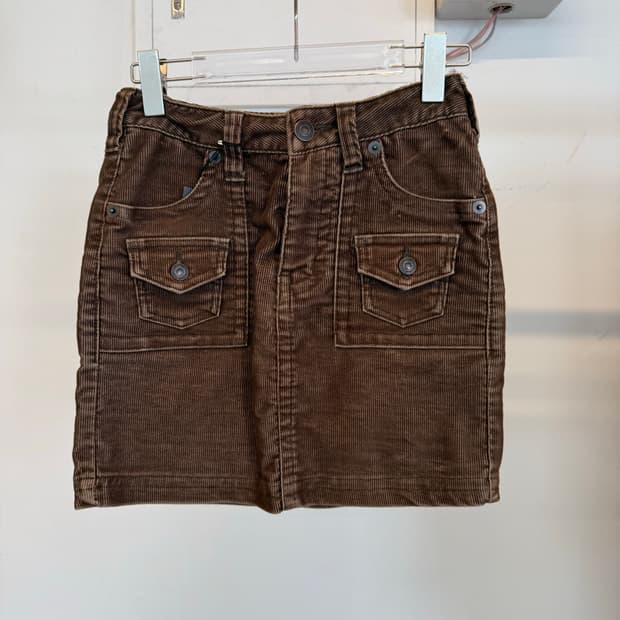 Backrush Brown Corduroy Skirt