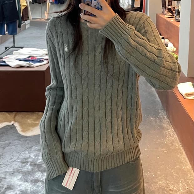폴로 랄프로렌 포니로고 니트 코튼 케이블 스웨터 H75
