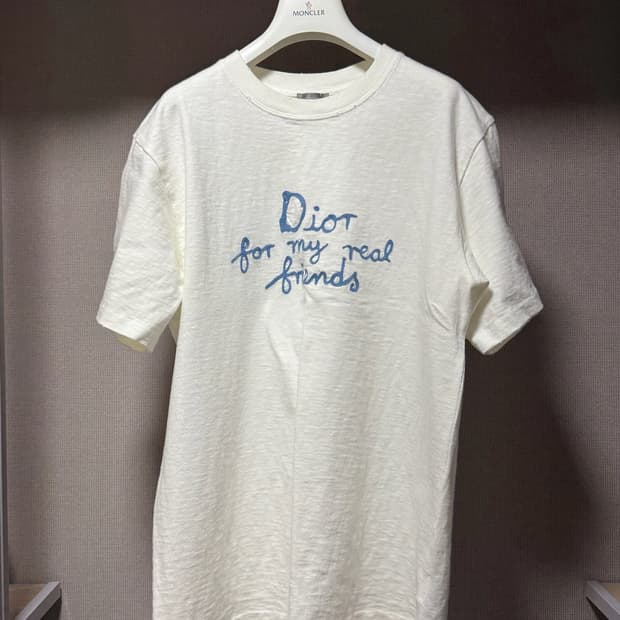 디올 하이톤 넬 로고 반팔 티셔츠 화이트 L