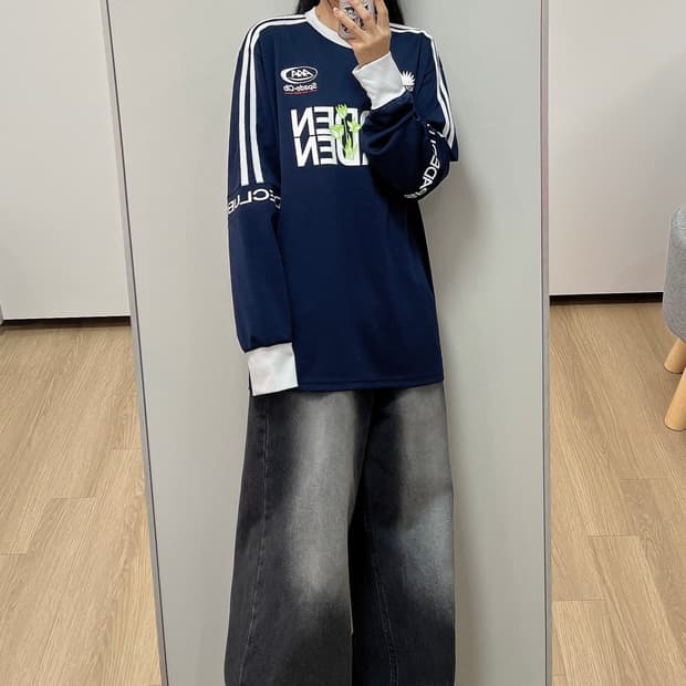 스페이드클럽서울 SCS 네이비 풋볼 티셔츠