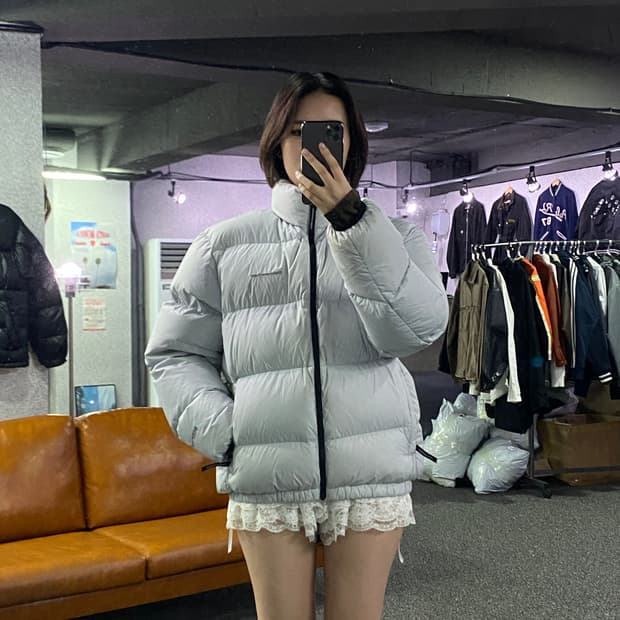 디스이즈네버댓 스몰로고 푸퍼 다운 숏패딩B2737 