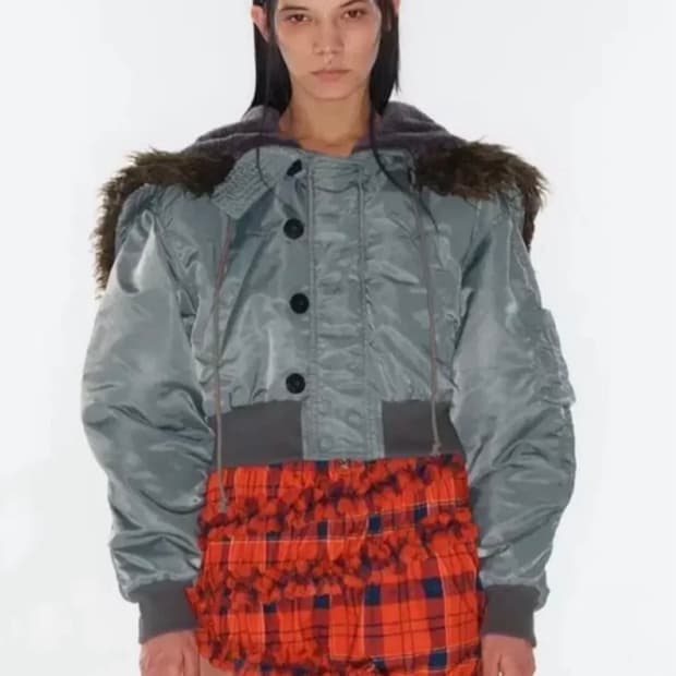 오픈와이와이 폭스 퍼 지퍼 후드