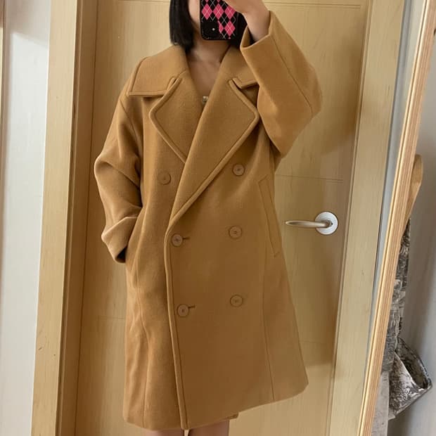 럭키슈에뜨 카멜 모 100% 코트 막스마라 버버리 프론트로우