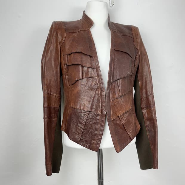 Panelled Leather & Knit Hybrid Jacket