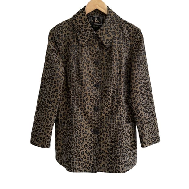 펜디 90‘s 레오파드 싱글 코트