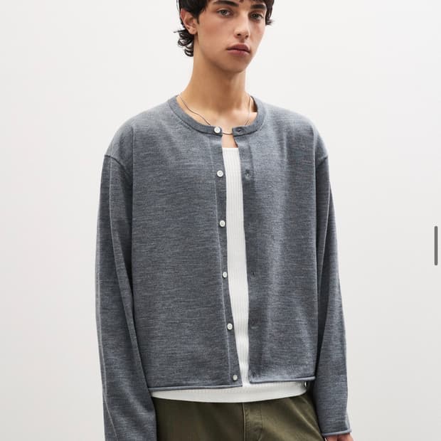 수아레 울 워셔블 크롭 가디건 (M)(컷오프)