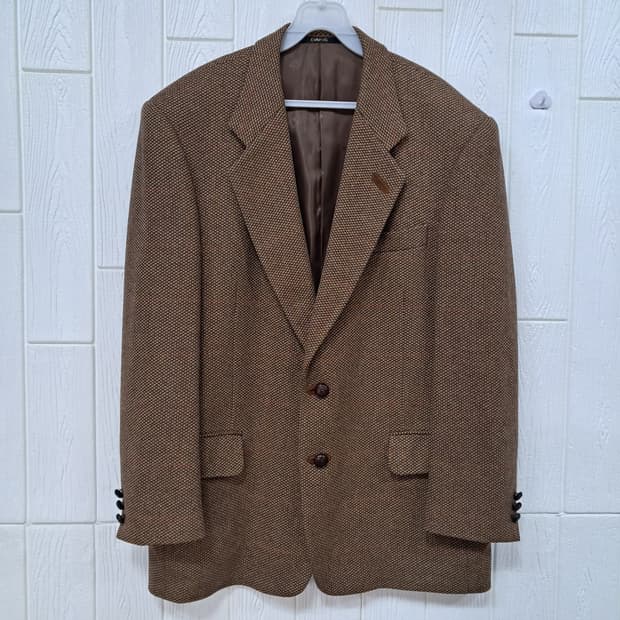 닥스 브라운 체크 모 자켓 L