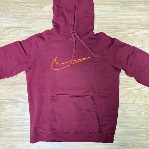 나이키 버건디 후드티