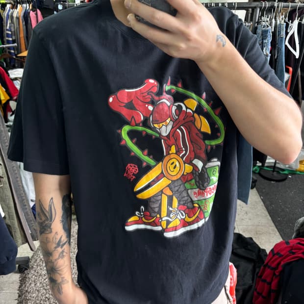 XL 나이키 블랙 프린팅 반팔티