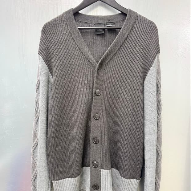 Armani Exchange 아르마니 컬러블록 브이넥 니트 가디건