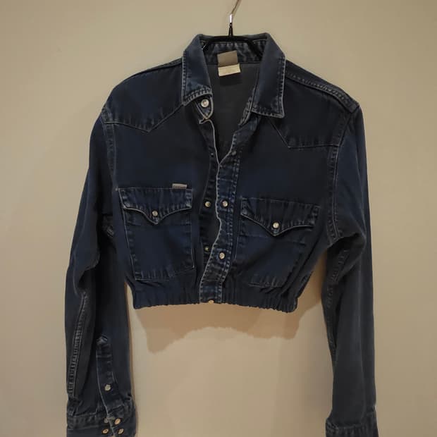 빈티지 크롭 데님자켓