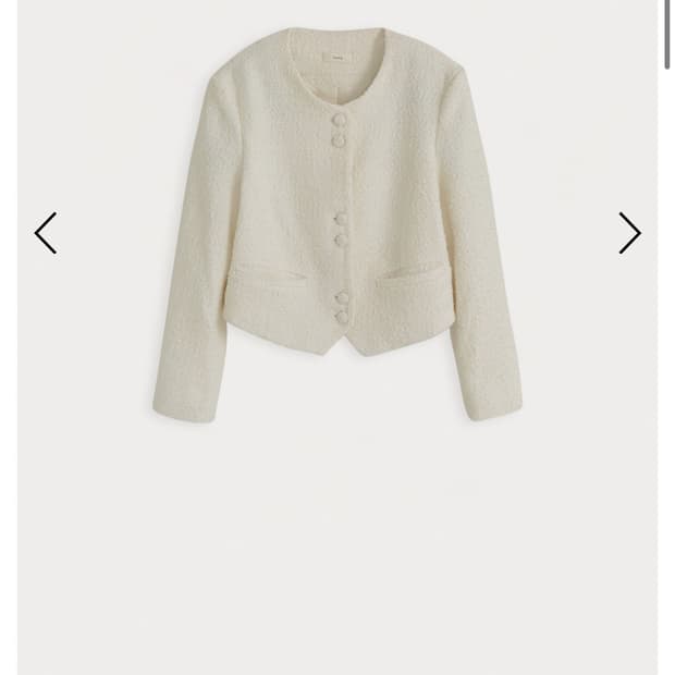 새상품 하네 엔케이스 버튼 자켓 크림 트위드 자켓