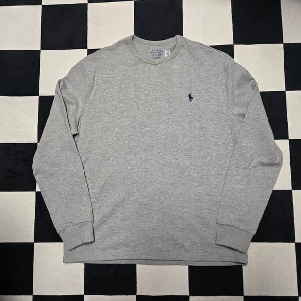 S 폴로랄프로렌 헤비웨이트 클래식 롱슬리브 긴팔티 그레이