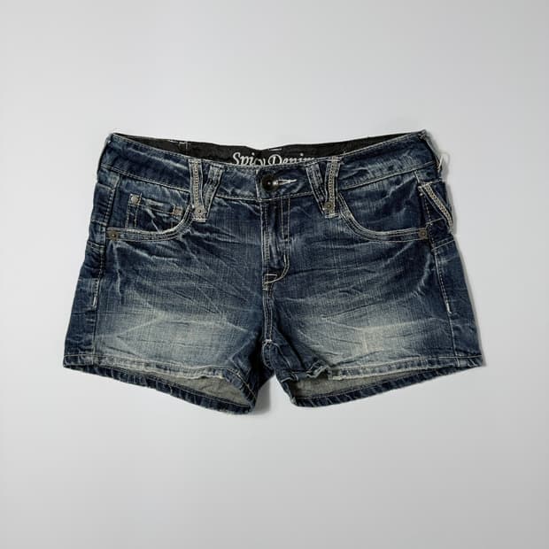 빈티지 Spicy Denim 로우라이즈 워싱 갸루 숏 팬츠