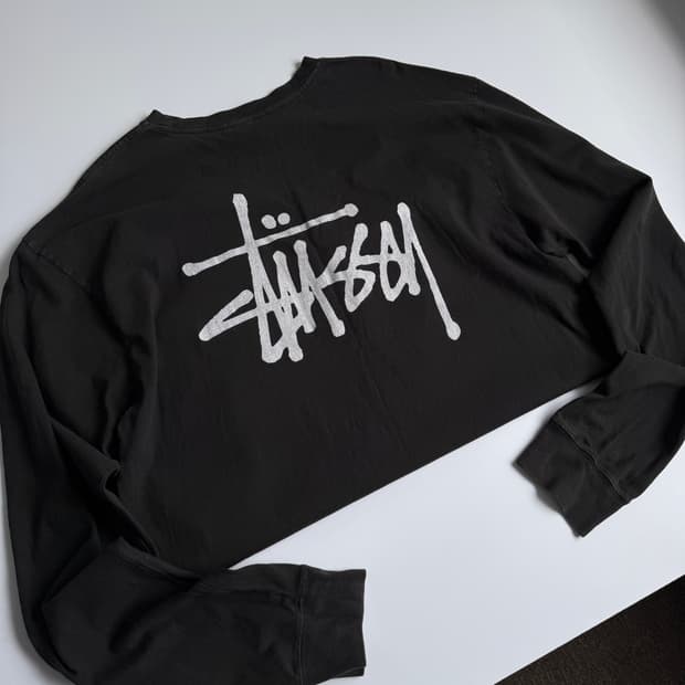 Stussy 스투시 베이직 블랙 롱슬리브 티셔츠