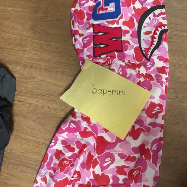 베이프 샤크후드 핑크 새상품 s,xl