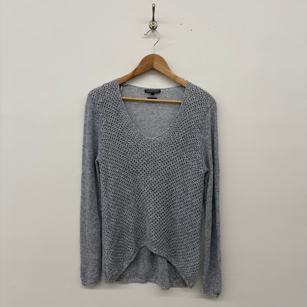 타미힐피거 린넨 브이넥 니트 여성M