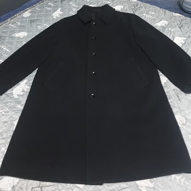 유니클로 울 혼방 발마칸 코트 블랙 (L)