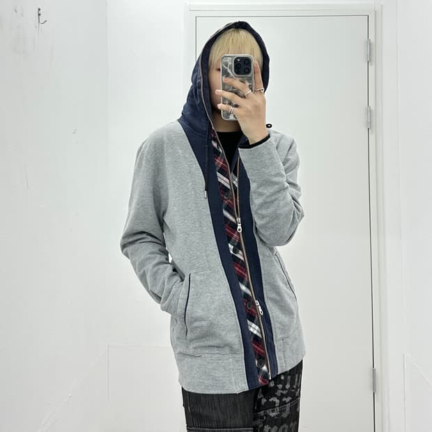 TK 2way check detail full hood zip