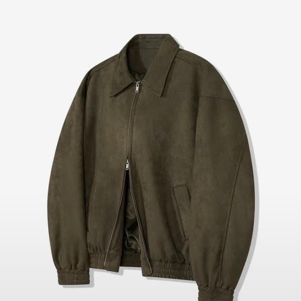 스탠다드에러 블루종 스웨이드 자켓(카키)