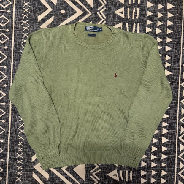 폴로 올리브 컬러 니트