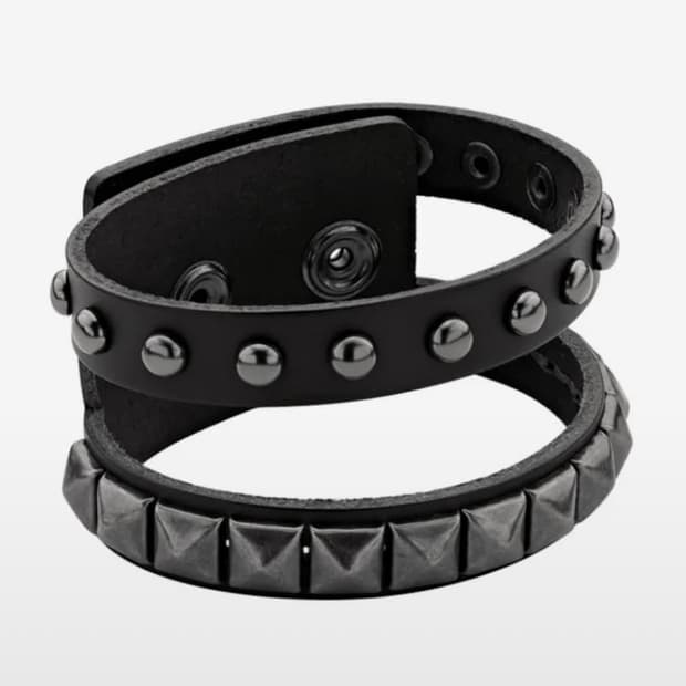 에브리벌스데이 Doublestud leather belt bracelet