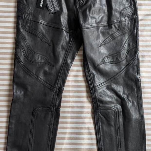 Just Cavalli biker trousers ovine leathe