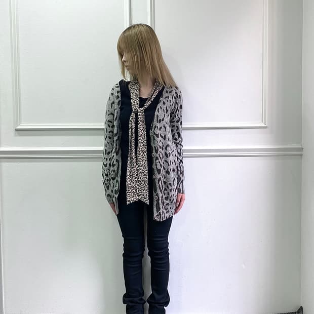 [Dosch] Grey Leopard Long Cardigan 