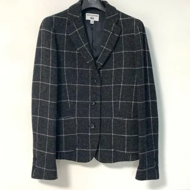 유니클로x이네스 드 라 프레상쥬 체크모직울자켓