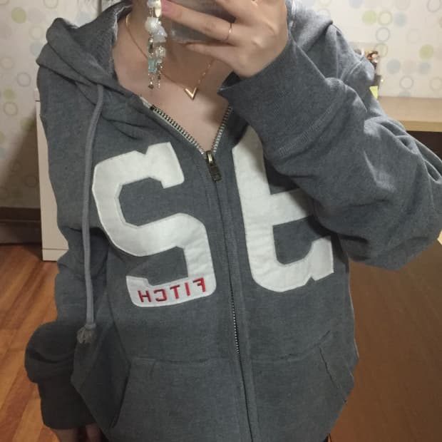 아베크롬비 92 패치 그레이 후드집업