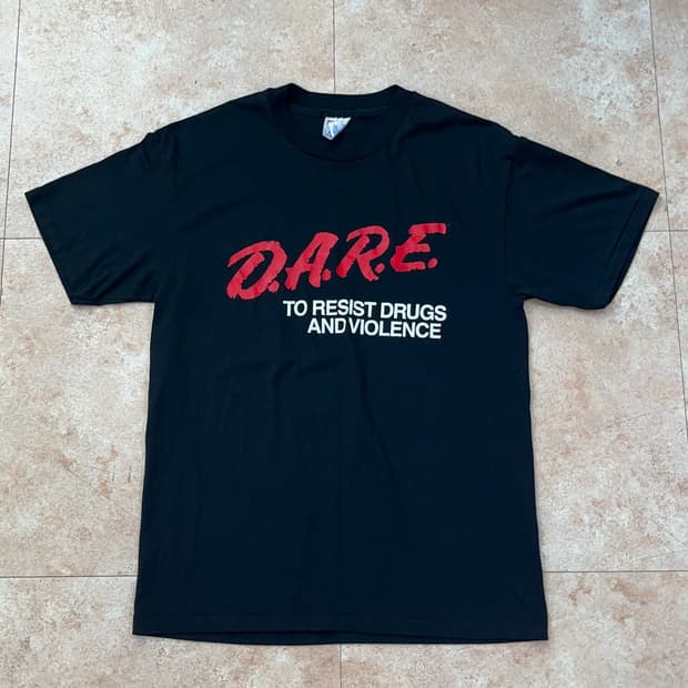 90s Hanes DARE 싱글 스티치 티셔츠