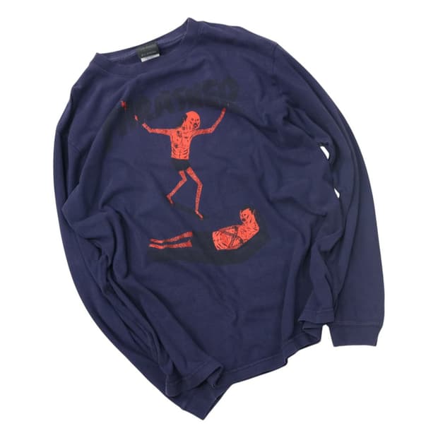 트레셔 빈티지 "GO DEMON" 그래픽 롱슬리브 티셔츠 (L)