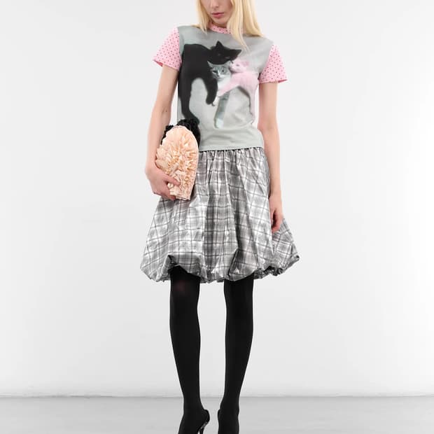 [M]애슐리 윌리엄스 25fw 체크 퍼프 미디 스커트