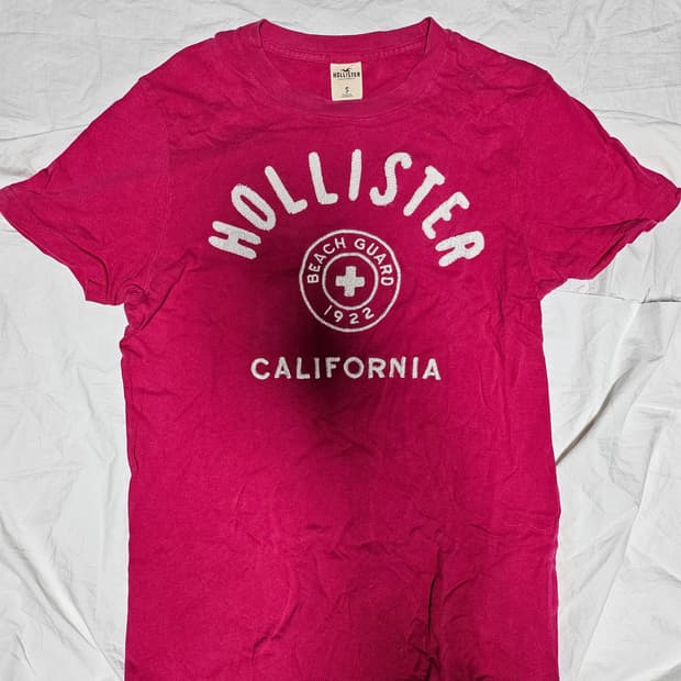 홀리스터 핀터깔 y2k 자수 반팔티 반팔티셔츠 S