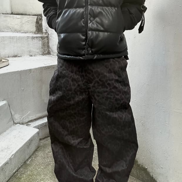 *새상품* YUNSE 레오파드 호피 와이드 팬츠