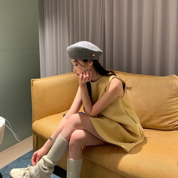 오브제스트 원피스 엘로우