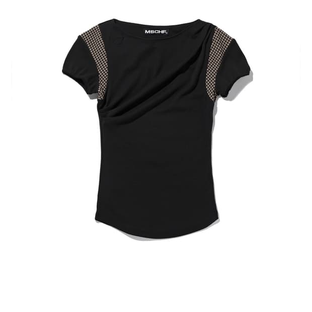 COWL CHECK BLOCK TOP_BLACK 