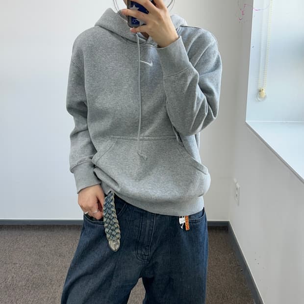 Nike 나이키 화이트 스우시 그레이 후드티