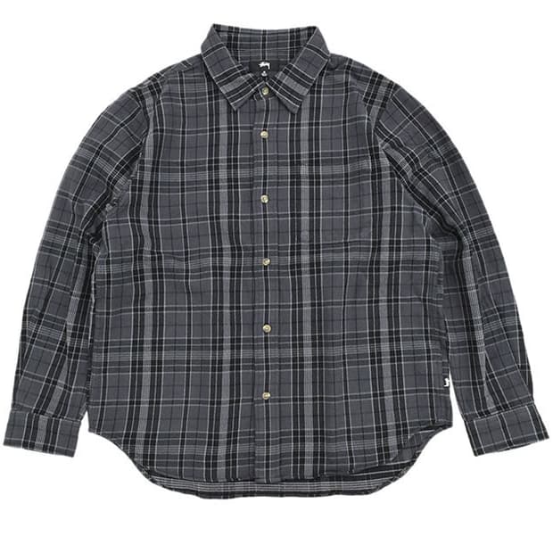 [XL] 스투시 스톤 플레이드 셔츠 블랙