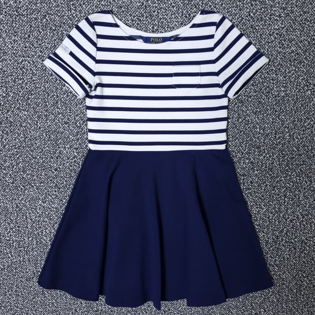 [무료배송][120]폴로 키즈 스트라이프 반팔 원피스