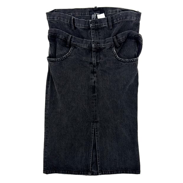 LIMI feu Layered Waist Denim Skirt/ M