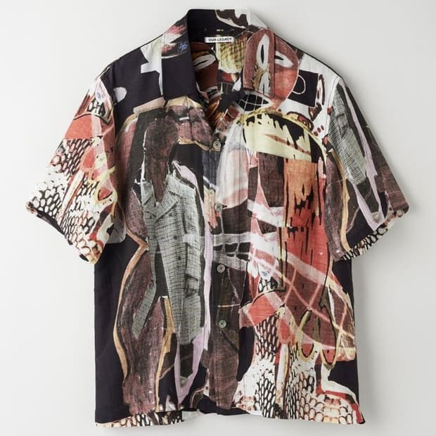 OUR LEGACY 오픈카라 셔츠 peace crowd