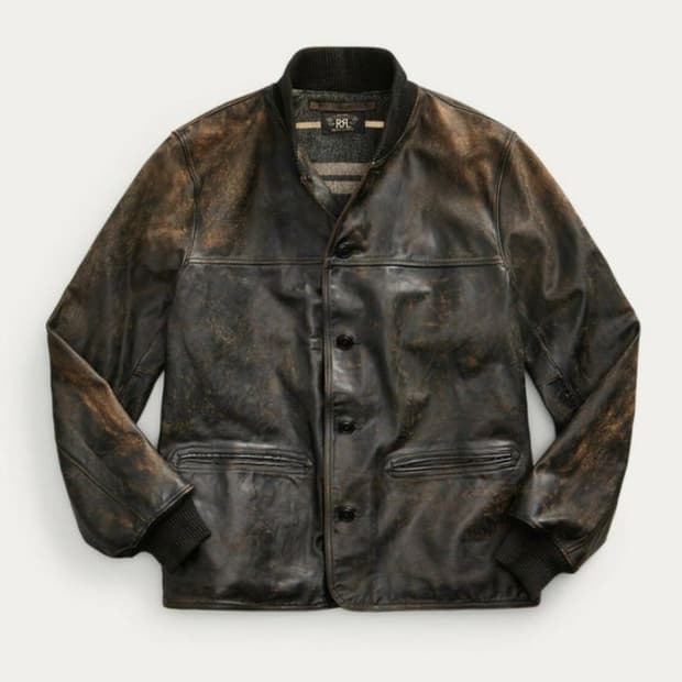 RRL 더블알엘 래더 가죽 카코트 자켓