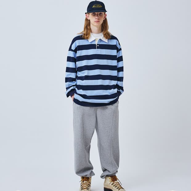 naval collar rugby tee navy