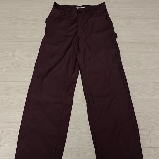 애드오프 카펜터 와이드 팬츠 버건디 46