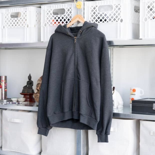 에브리원 라이트 후드집업 멜란지 블랙 2사이즈