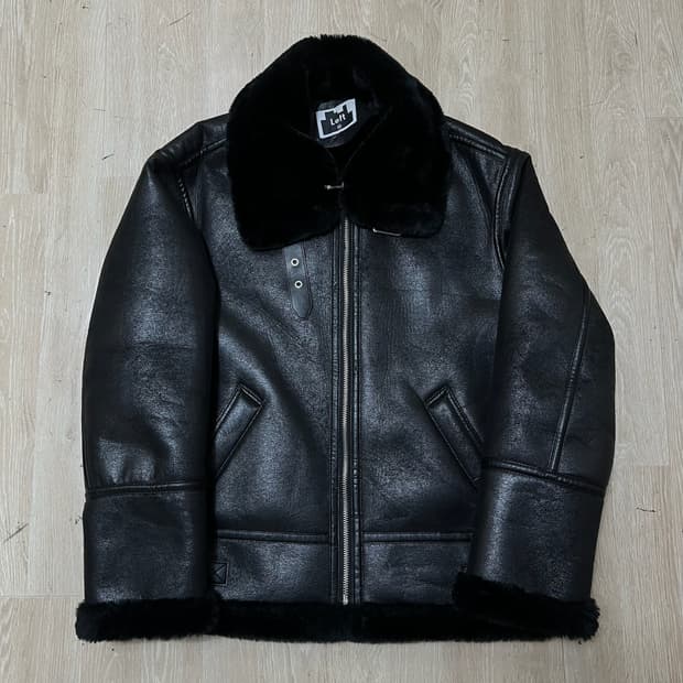 LEFT 남성 레더 양털 무스탕 가죽자켓 M/95 