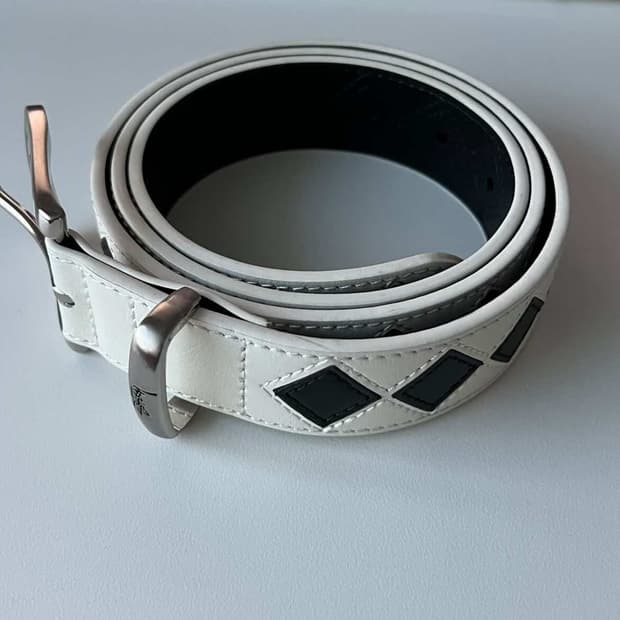 스투시 아가일 벨트 크림 l/xl